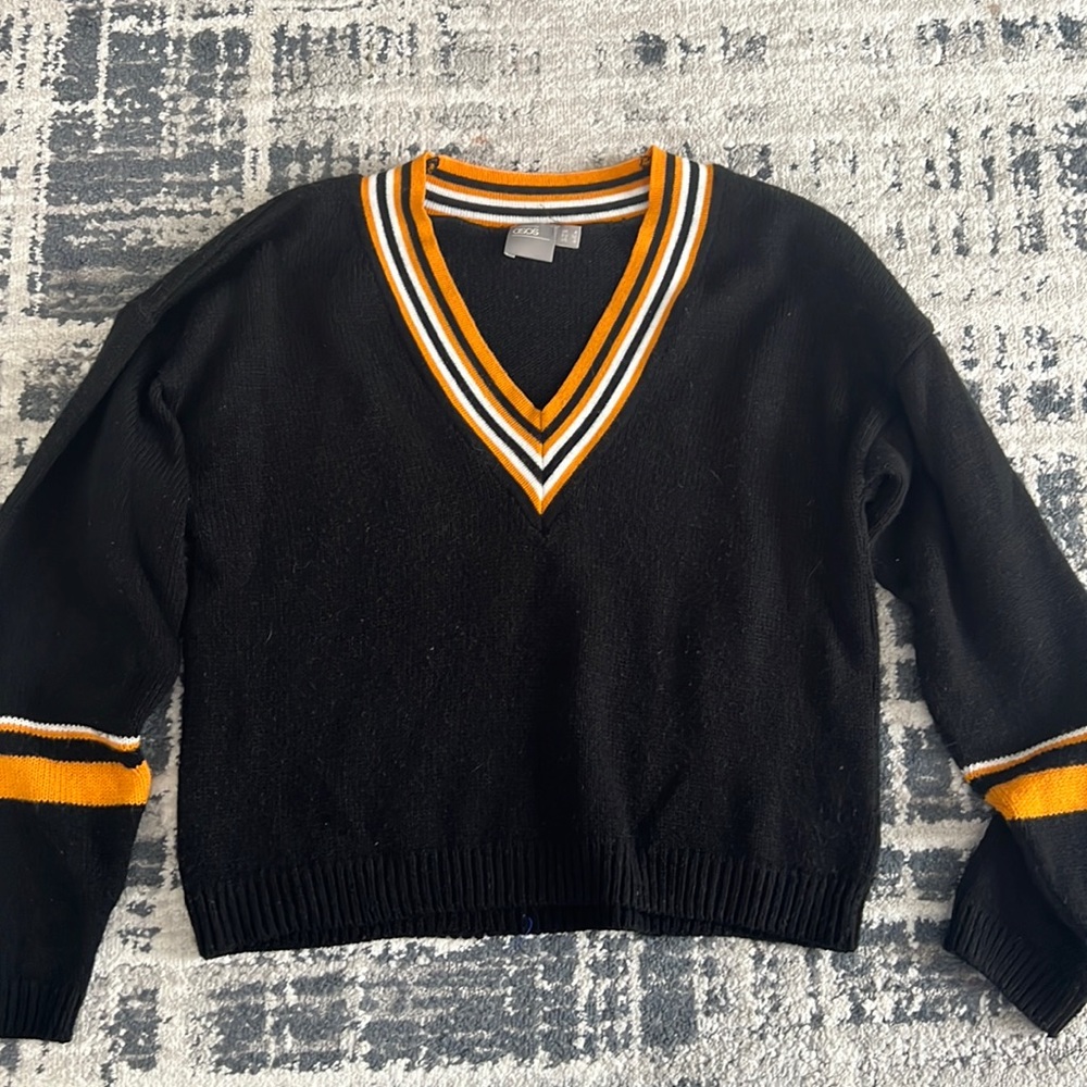Asos black & yellow varsity sweater